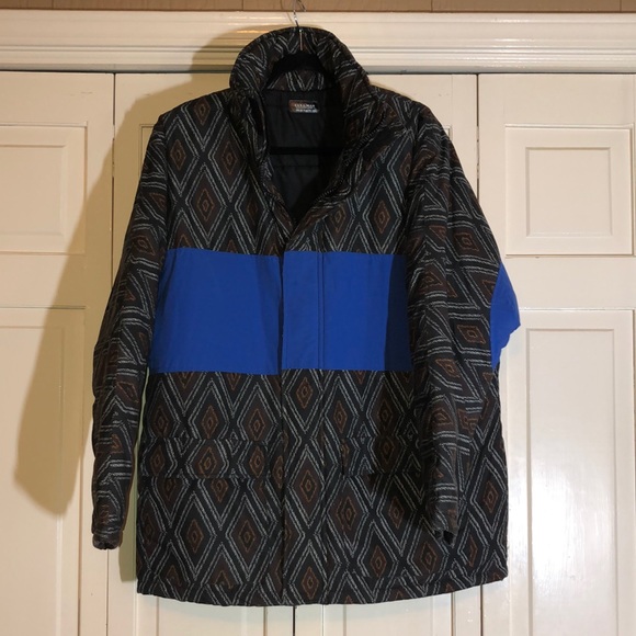 Zara Man Coat Diamond Color Block Pattern SZ M - Picture 1 of 7